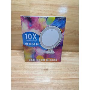 10X Magnification LED Bathroom Mirror 360° Rotation Suction Cup NEW